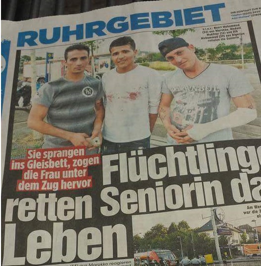 لاجئ فلسطيني من مخيم خان الشيح ينقذ مع رفيقيه عجوزاً ألمانية كانت ستُدهس بقطار