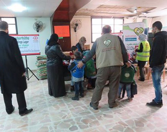 اختتام حملة ( معاً لشتاء دافئ 5) لمساعدة فلسطينيي سورية في لبنان