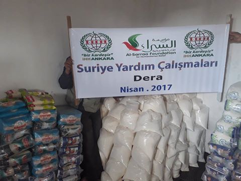 هيئة فلسطين الخيرية توزع مساعداتها جنوب سورية