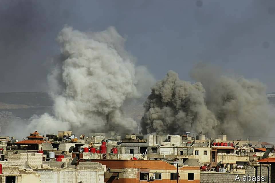 احصائية القصف الذي طال أحياء جنوب دمشق منذ الصباح يوم الثلاثاء 24/ 4/ 2018 وحتى الساعة 2:00 ظهراً