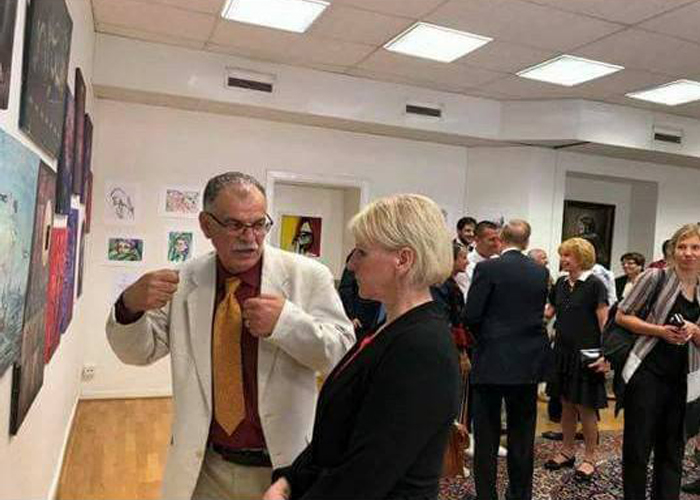 معرض للفنان الفلسطيني السوري مأمون الشايب في العاصمة السويدية ستوكهولم