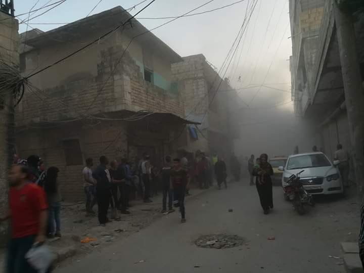 قصف صاروخي يطال مخيم النيرب يوقع عدد من الضحايا والجرحى