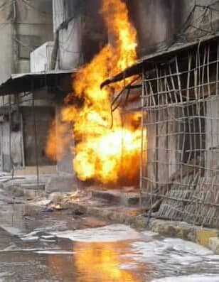 إصابة 17 لاجئاً جراء اندلاع حريق في مخيم النيرب 