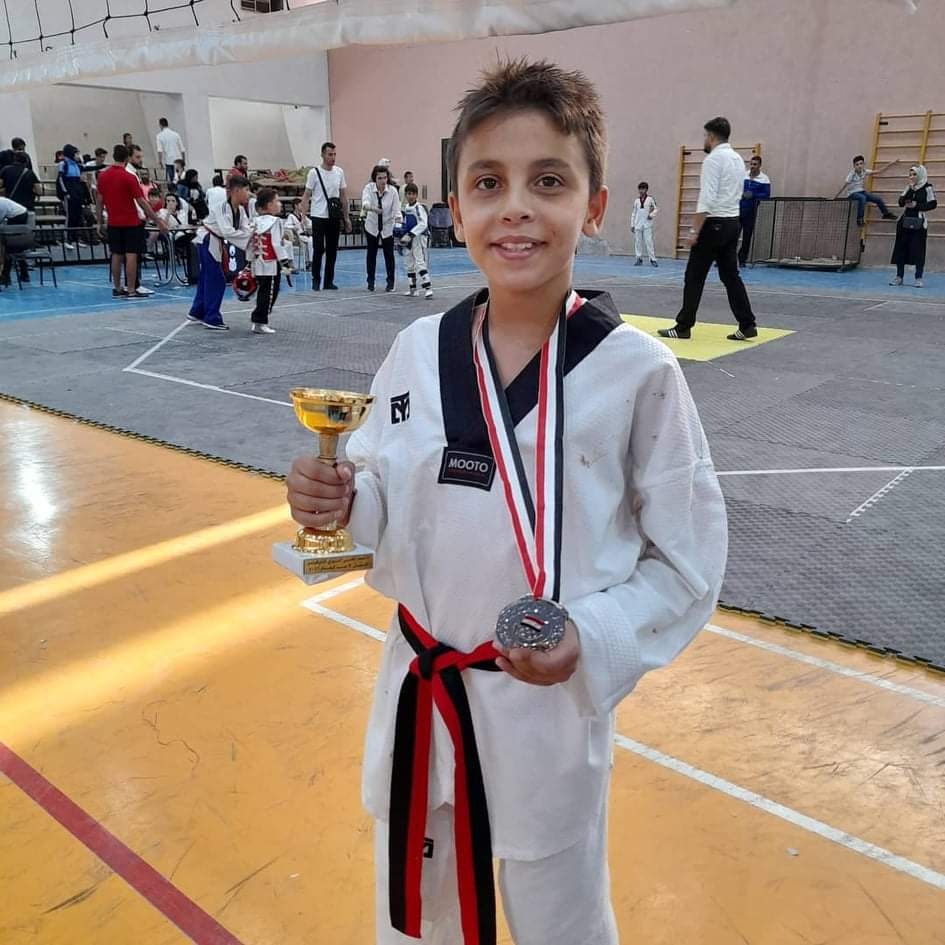 طفل فلسطيني بطلاً لسورية في لعبة التايكواندو للأشبال 