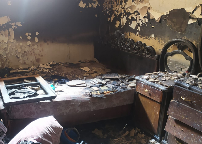 حريق منزل في مخيم النيرب يخلف أضراراً مادية