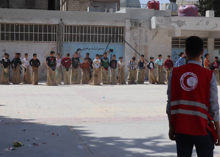 الهلال الفلسطيني ينظم نشاطاً ترفيهياً للأطفال واليافعين في حلب
