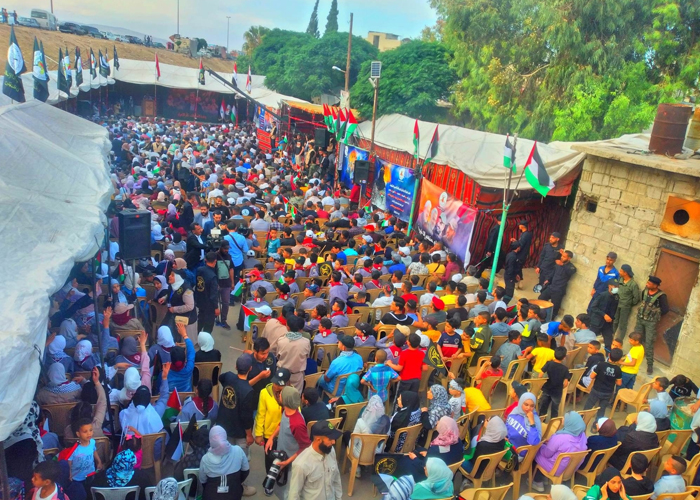 في ذكرى النكبة. مهرجان جماهيري في مخيم جرمانا دعماً لفلسطين والمقاومة