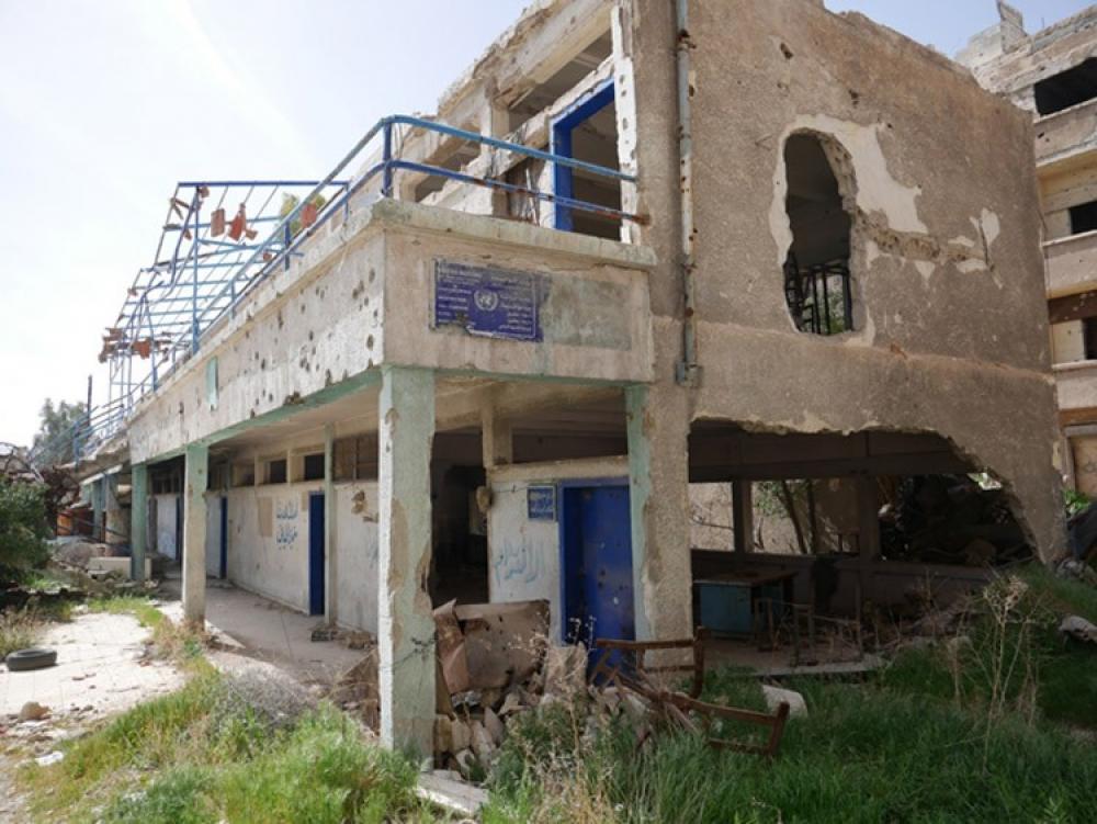 للمرة الثالثة. الفرقة الرابعة تسرق مواد الترميم لعدد من مدارس مخيم اليرموك