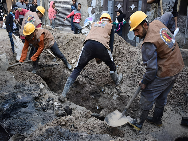 جمعية خيرية تنهي مشروع خدمي في مخيم جرمانا