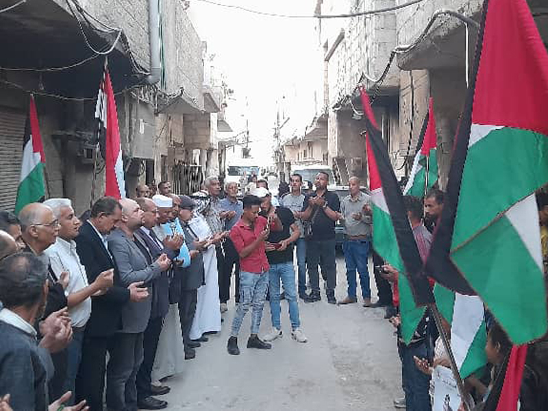 مخيم خان دنون يحيي الذكرى 76 للنكبة الفلسطينية بوقفة تضامنية