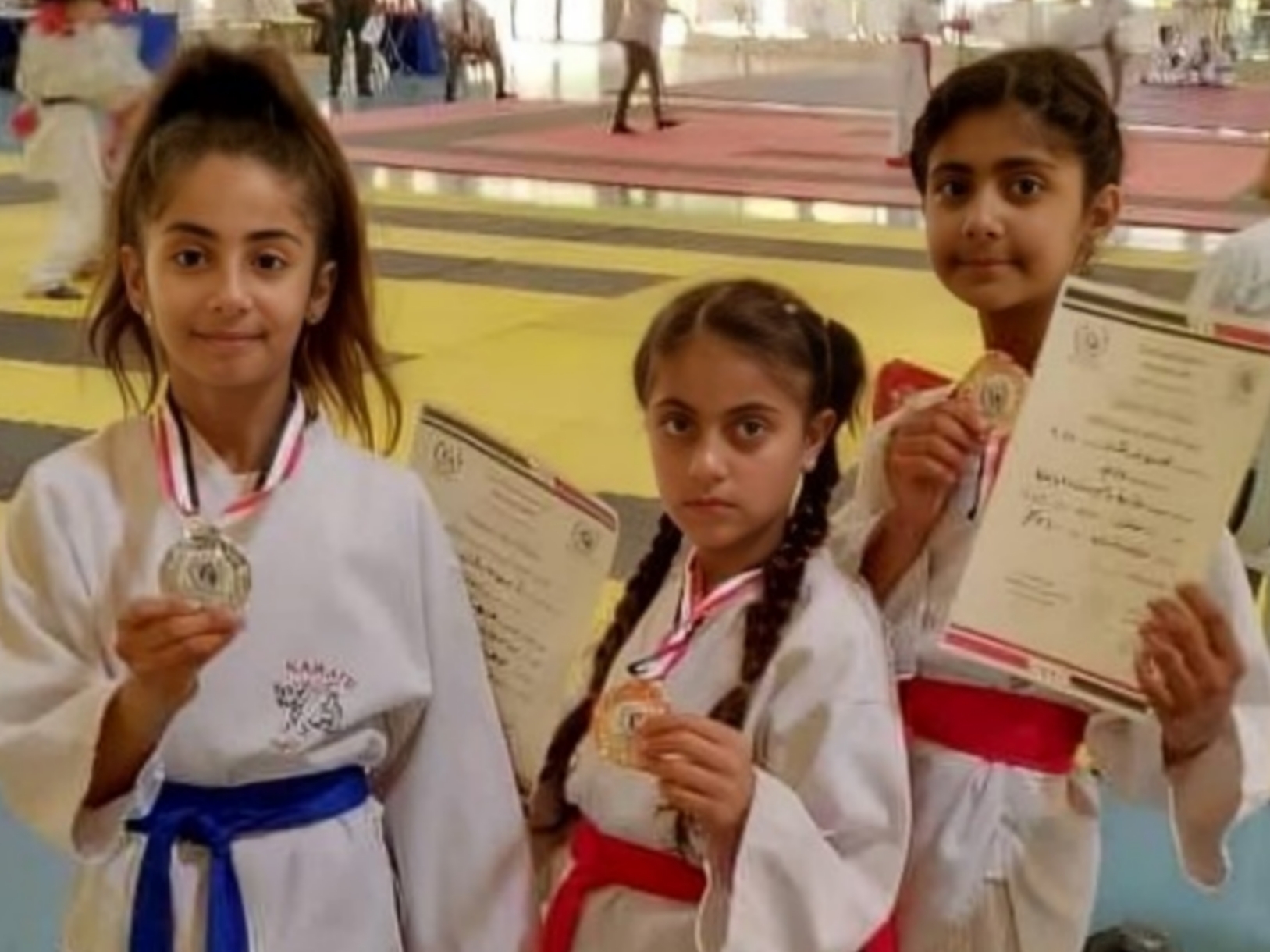 أطفال فلسطينيون يحققون مراكز متقدمة في بطولة الجمهورية للكاراتيه