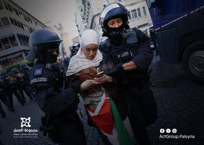 بيان صحفي. مجموعة العمل تدين انتهاكات الشرطة الألمانية لحقوق متظاهرين فلسطينيين في برلين