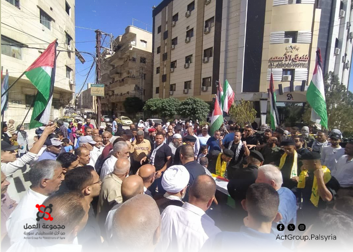 سوريا. مسيرات تضامنية في المخيمات الفلسطينية مع غزة ولبنان