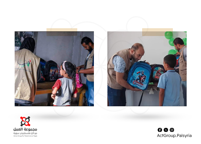 توزيع حقائب مدرسية للأطفال الفلسطينيين في عدة مخيمات