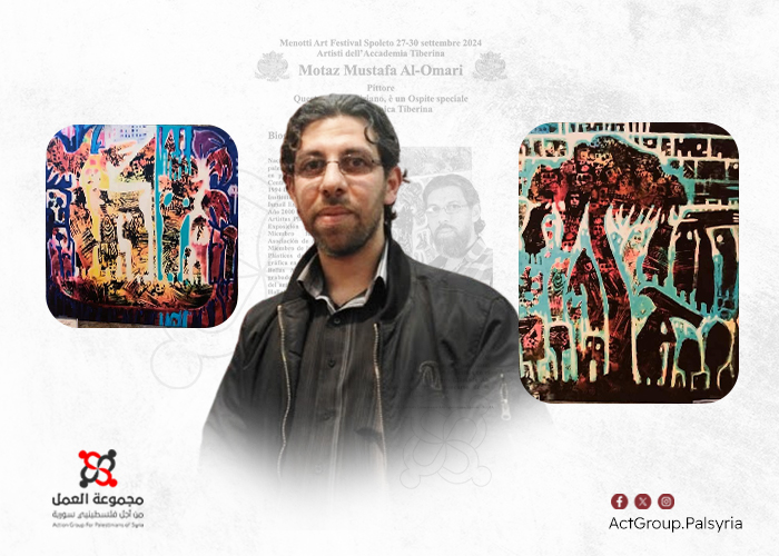 الفنان التشكيلي معتز العمري يمثل فلسطين في معرض ميونيتي بروما