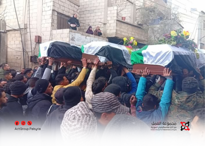 تشييع خمسة فلسطينيين في مخيمي خان دنون وجرمانا