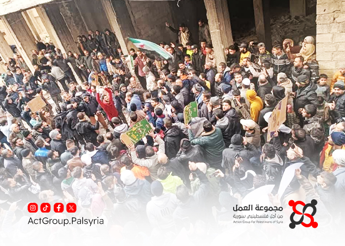 مظاهرة شعبية في حي التضامن تطالب بمحاسبة قائد ميليشيا الدفاع الوطني