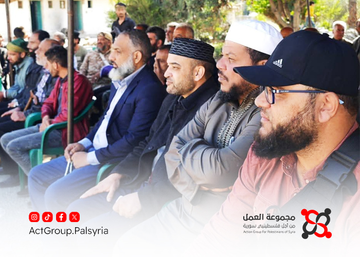 وفد من مخيم خان دنون يشارك في عزاء ضحايا القصف الإسرائيلي على نوى