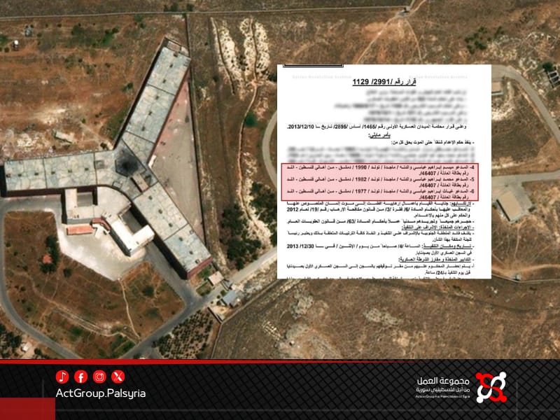 وثائق تكشف: النظام السوري أعدم ثلاثة أشقاء فلسطينيين في وقت واحد بصيدنايا 