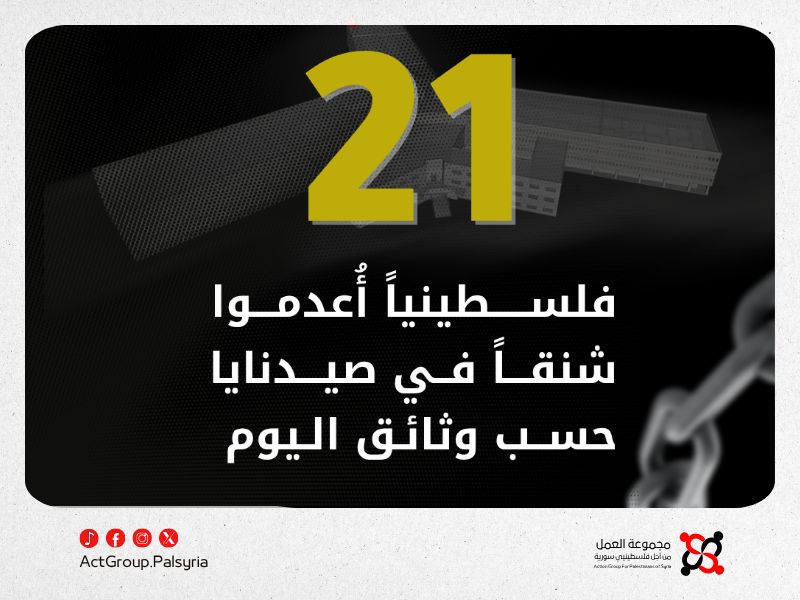 وثائق إعدام.. 15 وثيقة نشرتها مجموعة العمل اليوم تكشف أسماء 21 فلسطينياً أُعدموا شنقاً في صيدنايا