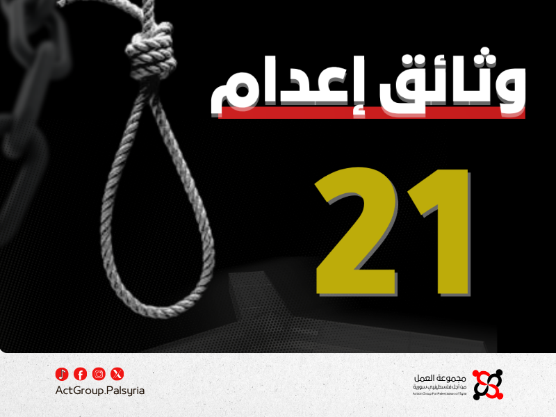 وثائق إعدام. 15 وثيقة نشرتها مجموعة العمل اليوم تكشف أسماء 21 فلسطينياً أُعدموا شنقاً في صيدنايا