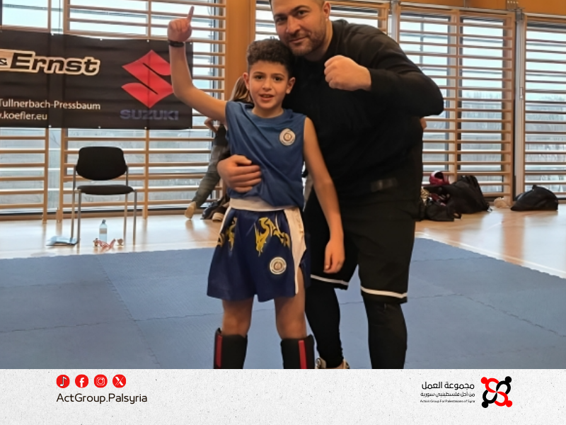 طفل فلسطيني يتوج بلقب بطولة النمسا للكيك بوكسينغ