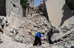 صور خاصة تظهر حجم الدمار في مخيم خان الشيح نتيجة الغارات الجوية المتكررة عليه