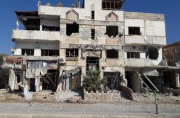 صور خاصة لمجموعة العمل تظهر حجم الدمار الناجم عن الغارات الجوية التي استهدفت مخيم خان الشيح