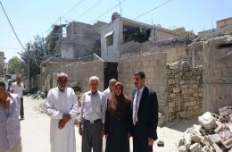 وفد من النظام السوري يدخل مخيم خان الشيح لطرح مبادرة تحييد المدنيين 