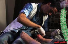 هيئة فلسطين الخيرية تواصل تقديم خدماتها الطبية للعائلات النازحة من مخيم اليرموك