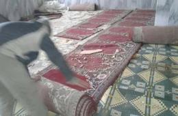 بعد حوالي 50 يوماً من قصفه، البدء بترميم مسجد الهدى في مخيم خان الشيح 