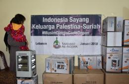 توزيع طرود غذائية  ومدافئ كهربائية على عدد من العائلات الفلسطينية السورية في لبنان 