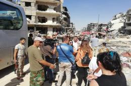 وفد برلماني ايرلندي يزور مخيم اليرموك