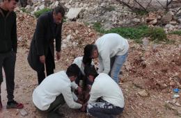 حملة تشجير لحارات وأزقة مخيم حندرات في حلب 