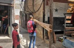 تأمين مواد إكساء للمنازل المتضررة من حريق مخيم النيرب