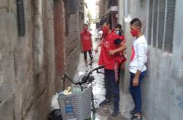 حملة تعقيم في مخيم جرمانا لمواجهة كورونا 