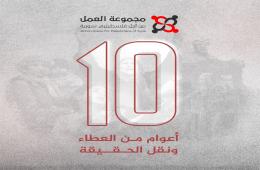 بيان صحفي.. في ذكرى تأسيسها.. "مجموعة العمل من أجل فلسطينيي سورية " 10 سنوات نزداد همّة وثباتاً