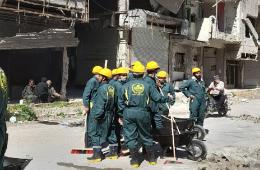 حملة نظافة لحارات وشوارع مخيم اليرموك 