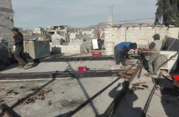 مخيم خان دنون. البدء بتركيب منظومة طاقة شمسية لأحد آبار المياه