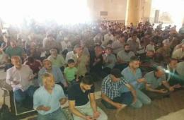 إقامة صلاة العيد في مسجد عبد القادر الحسيني بمخيم اليرموك