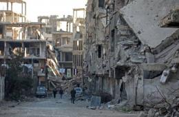 أهالي مخيم اليرموك يعبرون عن تضامنهم مع غزة برسالة مؤثرة