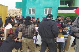 فلسطينيو قرية حيفا الكرمل يتظاهرون تضامناً مع أهلهم في غزة   