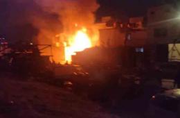 حريق يلتهم محول كهربائي في مخيم جرمانا ويترك السكان في الظلام