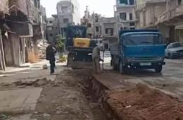 البدء بمشروع إعادة تأهيل جزء من شبكة الكهرباء في مخيم اليرموك