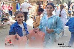 فريق سراج التطوعي يرسم البسمة على وجوه أطفال مخيم حماة في عيد الفطر