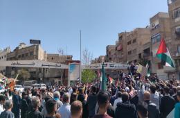 تضامن واسع للاجئين الفلسطينيين مع غزة ودرعا في مواجهة العدوان الإسرائيلي