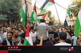 المخيمات الفلسطينية في سوريا تنتفض تضامناً مع غزة ورفضاً للتجويع والإبادة الجماعية