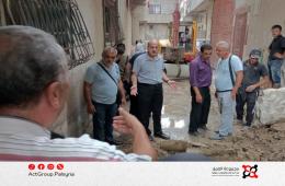 مخيم العائدين باللاذقية. الهيئة العامة للاجئين الفلسطينيين تتابع تنفيذ مشاريع خدمية