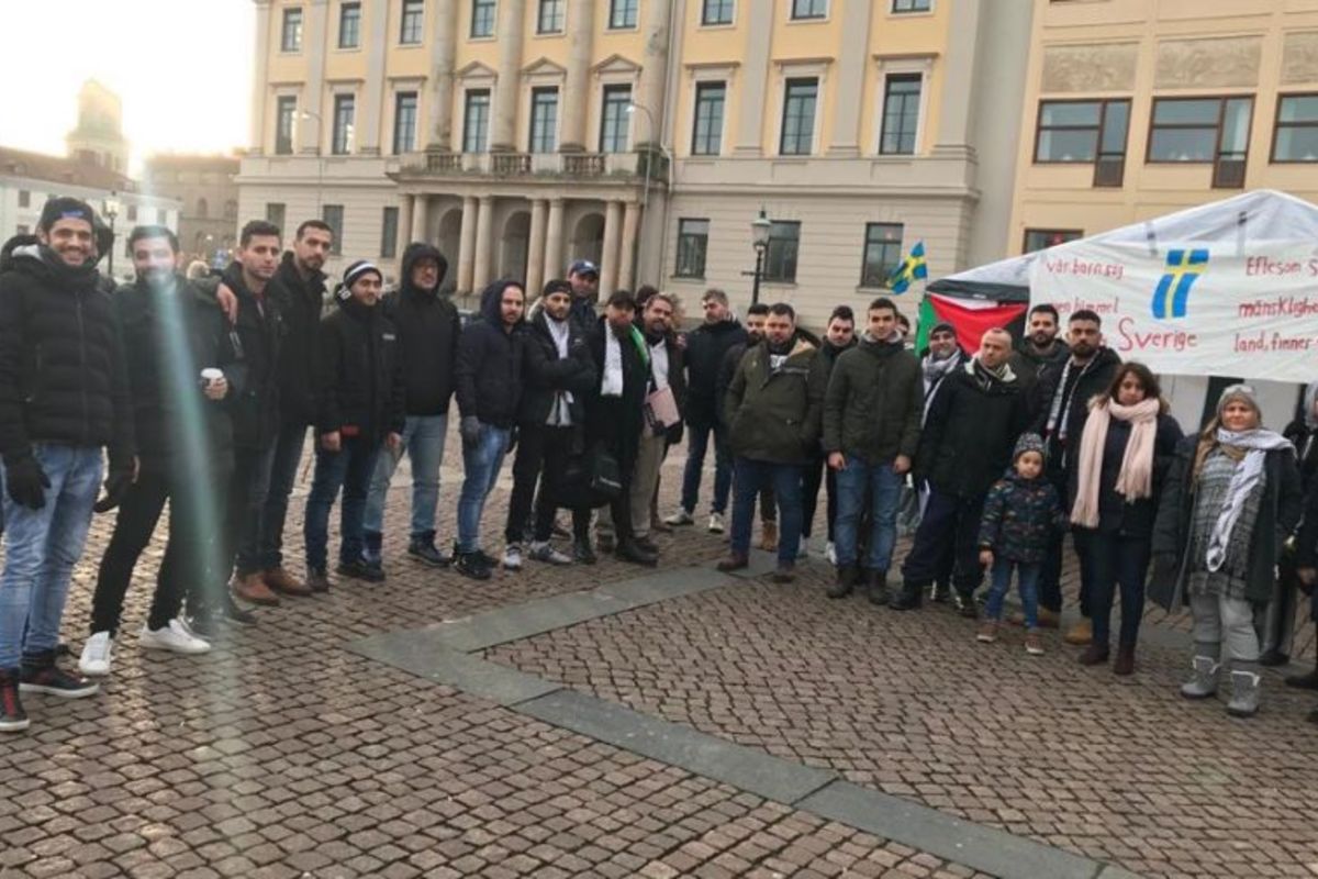 اعتصام مفتوح للفلسطينيين في يوتوبوري ودعوات في مالمو لرفض طلبات لجوئهم