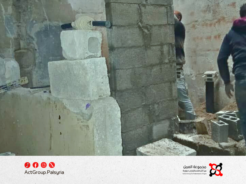 لجنة مخيم اليرموك تطلق مشروعاً لترميم منازل عائلات متعففة